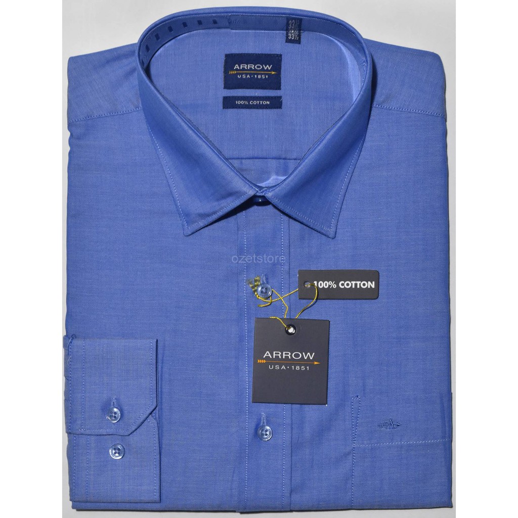Kemeja Pria Formal Lengan Panjang ARROW Navy Salur Reguler BP61 ORIGINAL