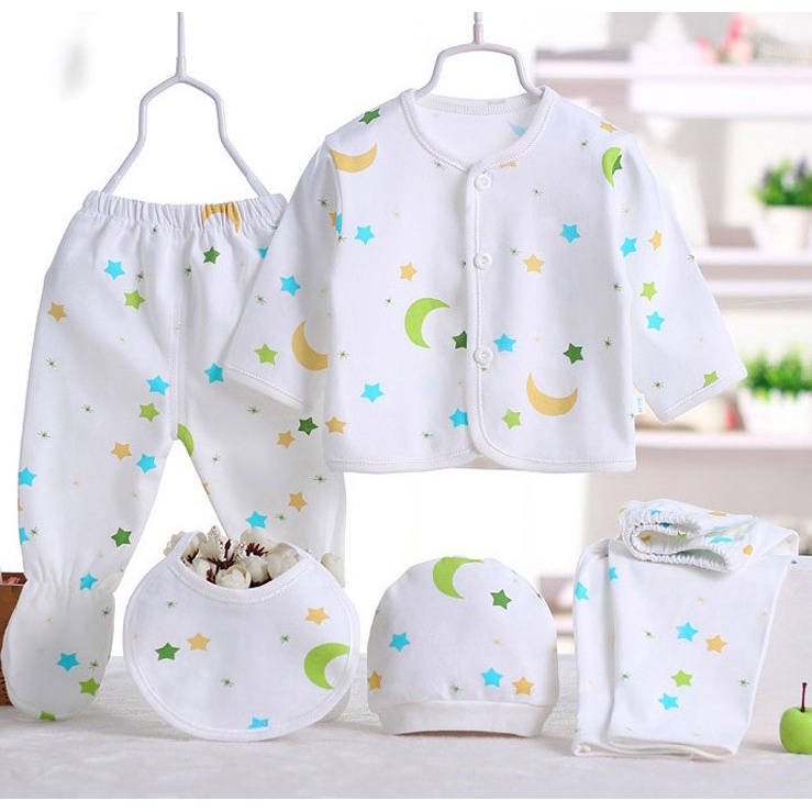 LID9038 - 5 in 1 Set Baju/ Piyama Baby Soft &amp; Comfortable Cotton