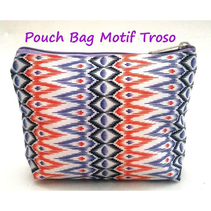 promo Pouch Bag Motif Tenun Troso Tas Kosmetik Cosmetic Travelling Organizer