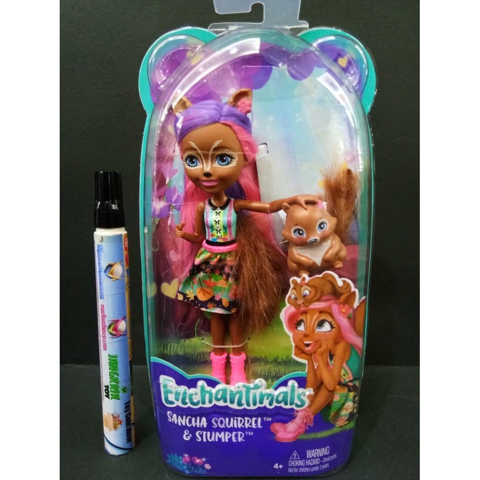 enchantimals sancha squirrel doll & stumper