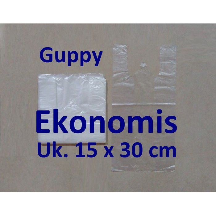 kantong plastik kresek ekonomis guppy uk 15 x 30 BENING isi 50 lembar