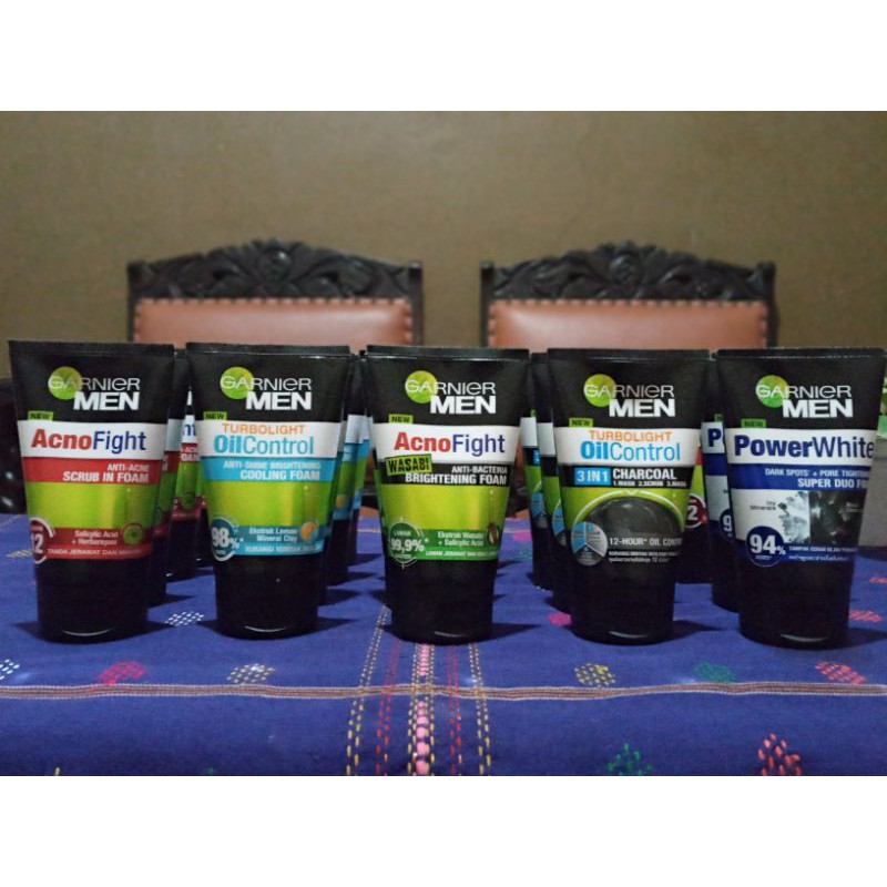 Garnier Men Acno Fight / Oil Control / Power White | sabun cuci muka 100ml