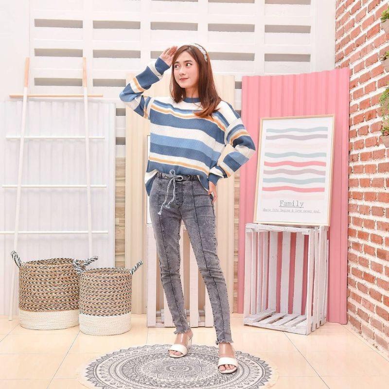 zelline official atasa rajut polly sweater bahan tebal