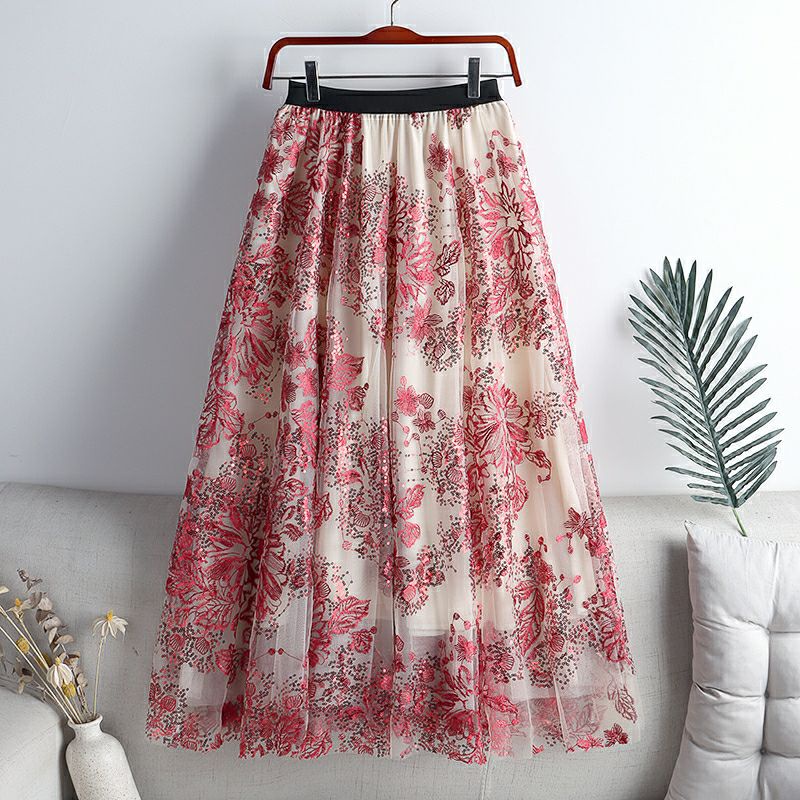 Rok Tutu 3D Import / Maxi Skirt Motif Bunga Timbul