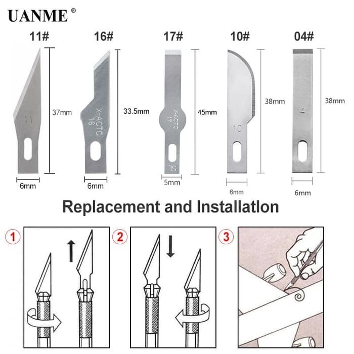 

UKIR-ALAT- REFILL PEN HOBBY ART KNIFE STENCIL CRAFT MATA PISAU IC UKIR #19 *HS14 -ALAT-UKIR.