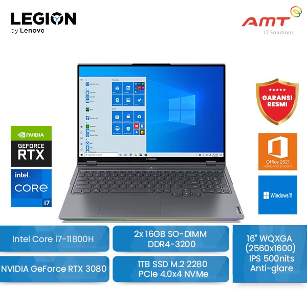 LENOVO Legion 7 16ITHg6 i7-11800H 32GB RTX 3080 1TB SSD W11 OHS 2021
