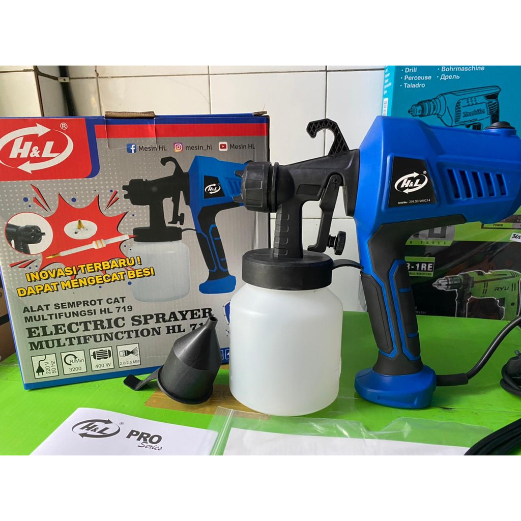 Jual Electric Spray Gun H&L HL 719 Alat Semprot Cat Minyak Tembok