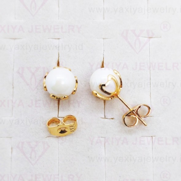 Anting Tusuk Mutiara - CEPLIK -  Perhiasan Lapis Emas 22 K