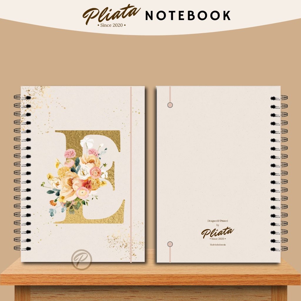 PLIATA NOTEBOOK SPIRAL - GOLD A-E - Softcover Doft Aesthetic Book Buku Tulis