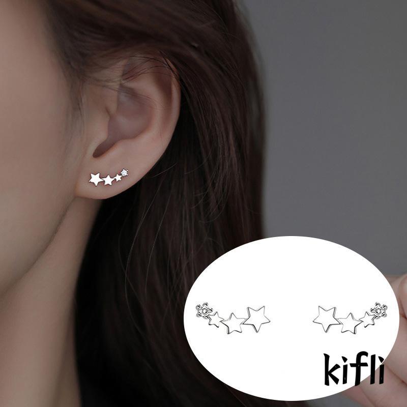 Anting Stud,Bentuk Tiga Bintang,Untuk Wanita