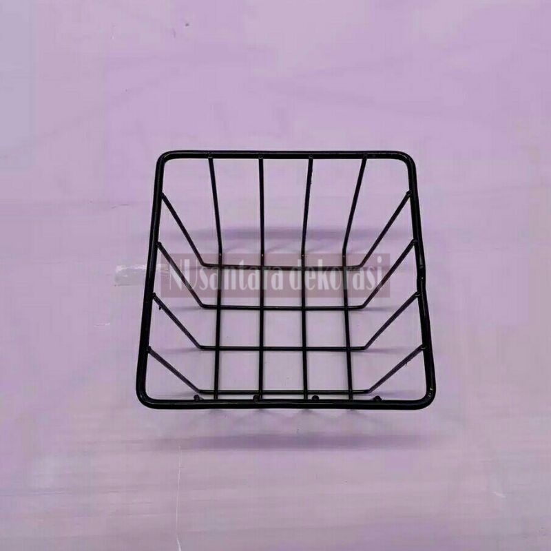 KESI KECIL 12CM HITAM / KERANJANG BESI KECIL WARNA HITAM / GRID WIRE MESH BLACK ORIGINAL