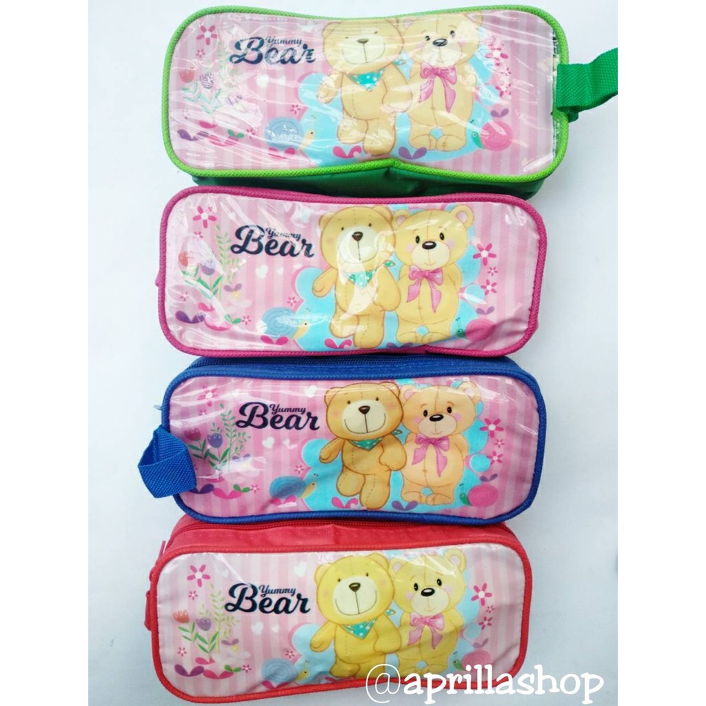 Tempat Pensil Karakter Kain Murah / kostak pensil lucu-teddy bear