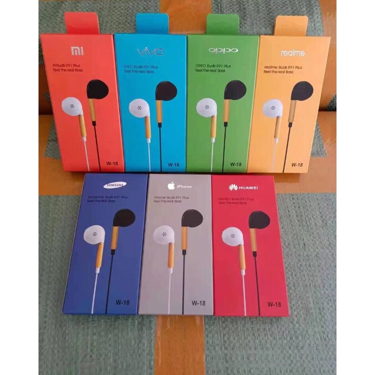 Headset oppo buds W-18 headset R91 Real Bass handsfree /earphone