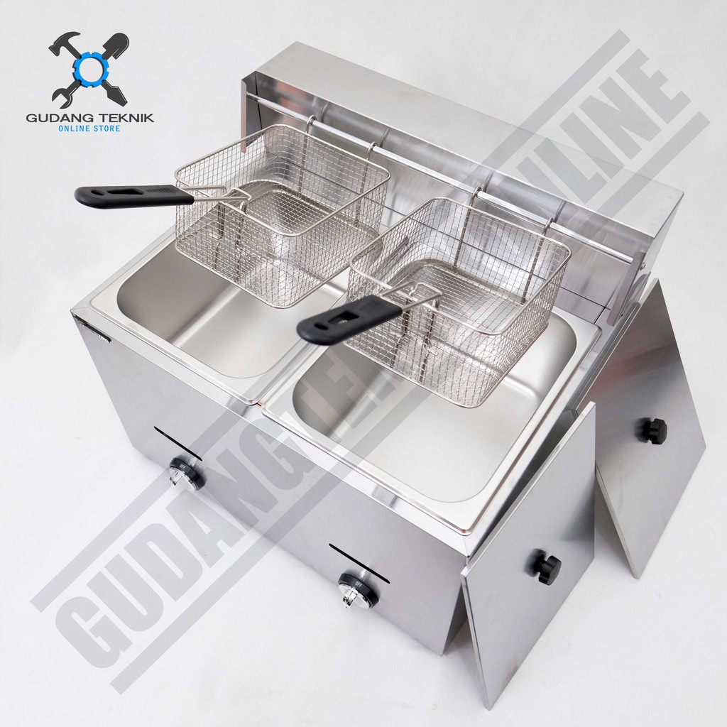 Penggorengan Kentang Gas Deep Fryer Maestro MT G72 Stainless Steel 2 Tungku