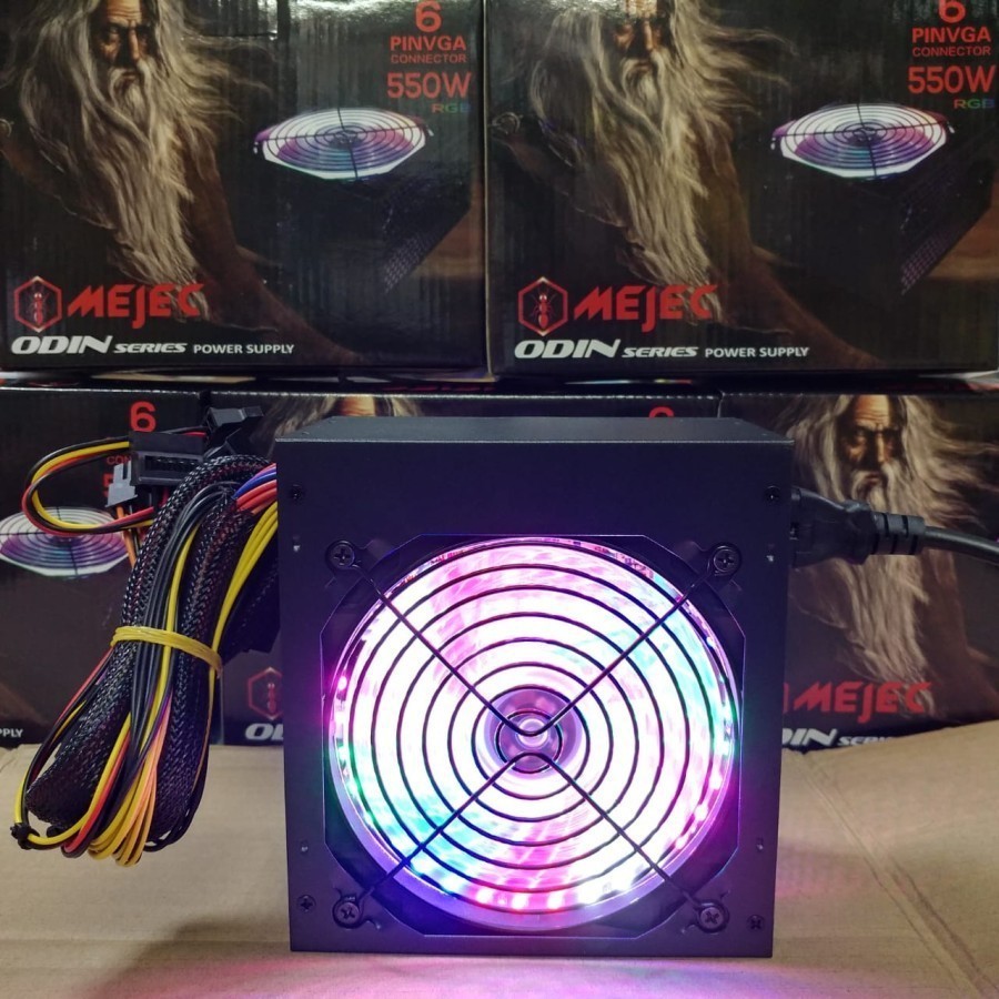 PSU MEJEC ODIN 550W RGB Static with 6 Pin VGA - Power Supply 550Watt RGB