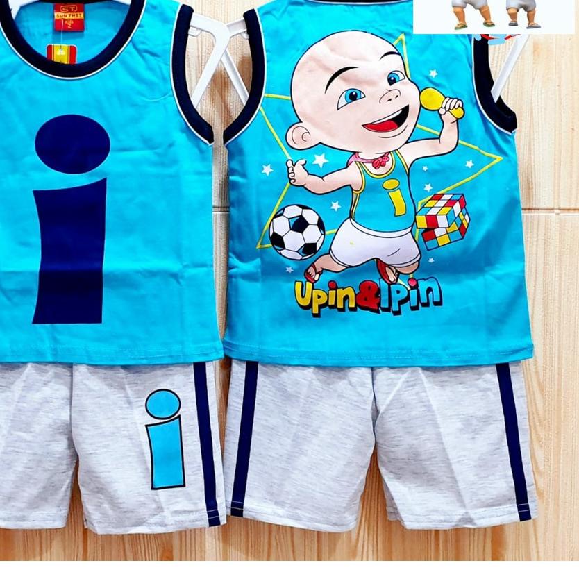 ⅍ SETELAN SINGLET ANAK UPIN DAN IPIN BAJU ANAK UPIN DAN IPIN / SETELAN ANAK UPIN IPIN ◙
