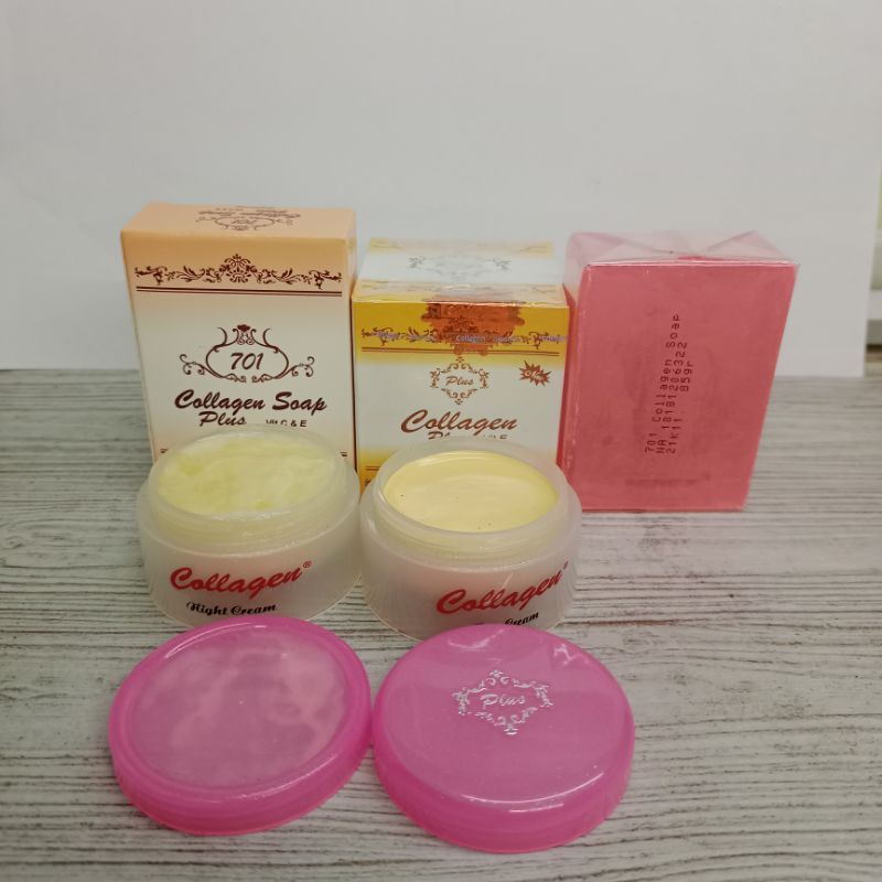 (701) 3in1 Paket Cream Collagen Original+Sabun 701 Bpom