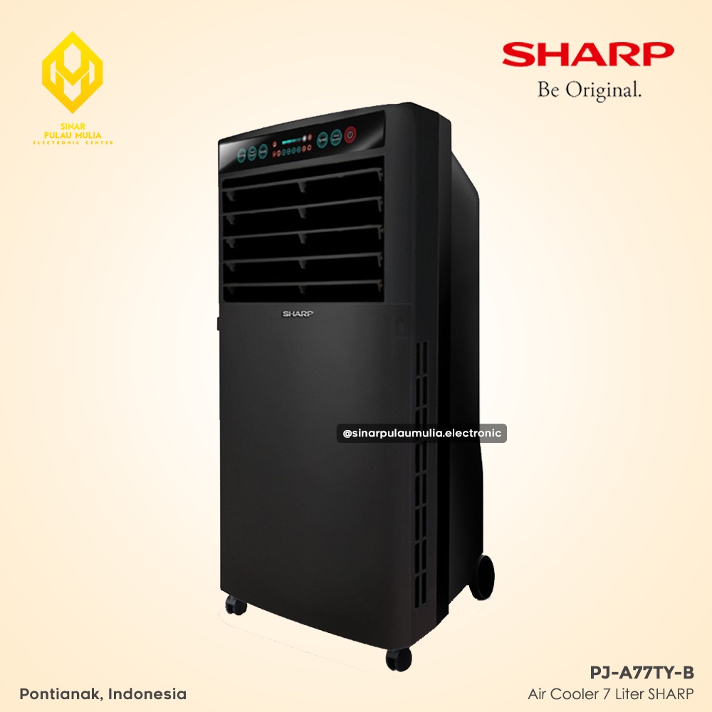 Sharp Air Cooler 7 Liter Four Ice Pack Twice Cooling - PJ-A77TY-B / PJ 77 TY B / PJ A77TY B / PJA77T