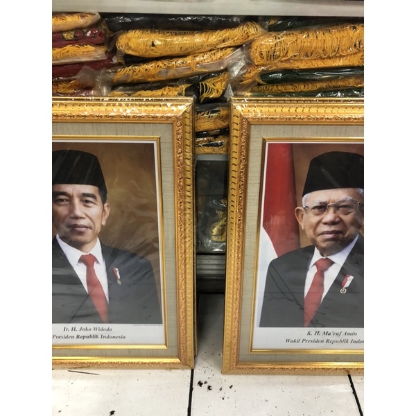 Bingkai frame foto presiden wakil motif linen ukuran 40x50cm