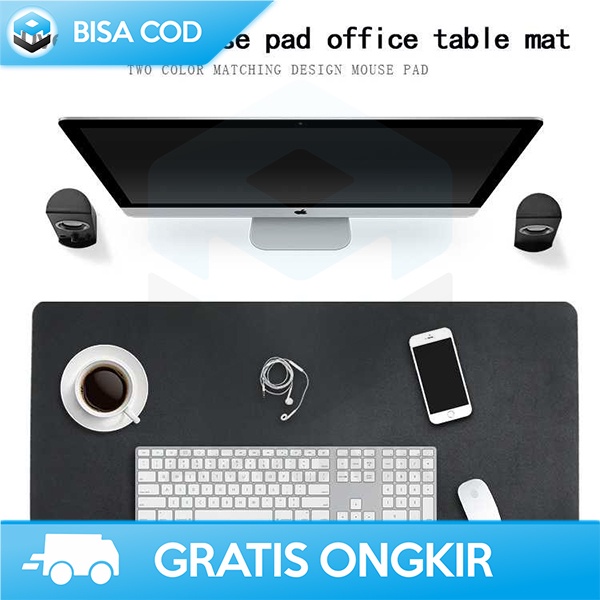 MOUSEPAD XL OFFICE KULIT SINTESIS OVERSIZE DESK MAT TAFFGO HITAM MERAH