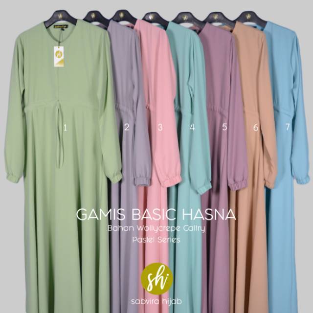 Gamis Hasna - (pilihan warna 1)  Shopee Indonesia