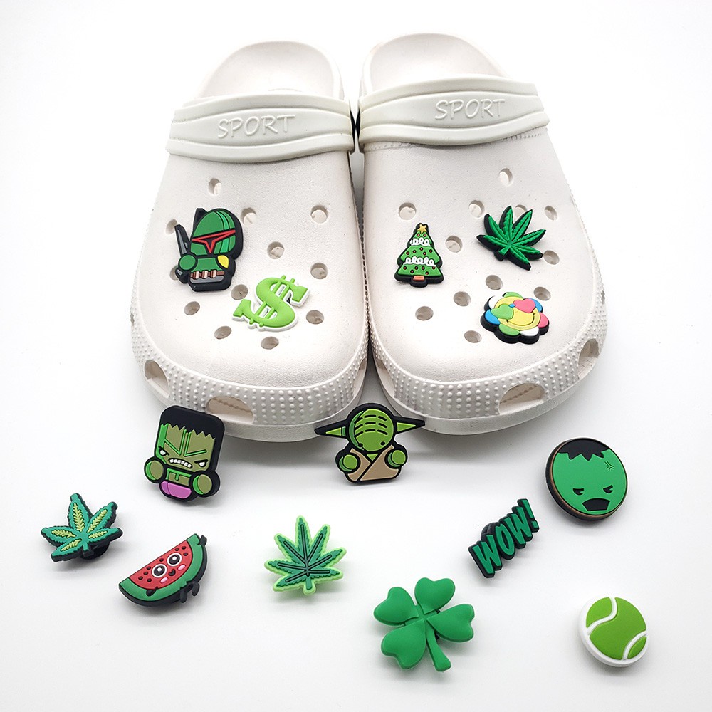 Accesoris Charms Desain Sepatu Warna Hijau Untuk jibbitz charms