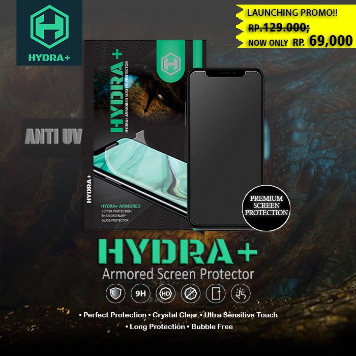 HYDRA+ Anti UV Blue Light - Anti Gores Hydrogel - Tempered