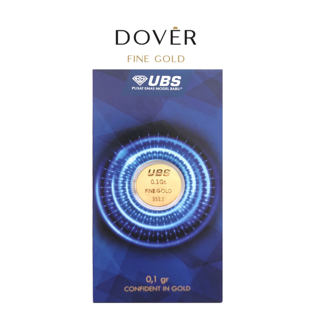 Logam Mulia Emas UBS 0.1 0,1 gram Confident in Gold Biru