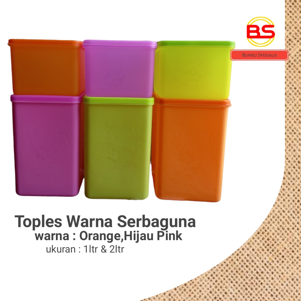 Toples Kue / Toples Persegi / Toples Serbaguna / Tupperware 2 liter / Per 12 Pcs / Selusin