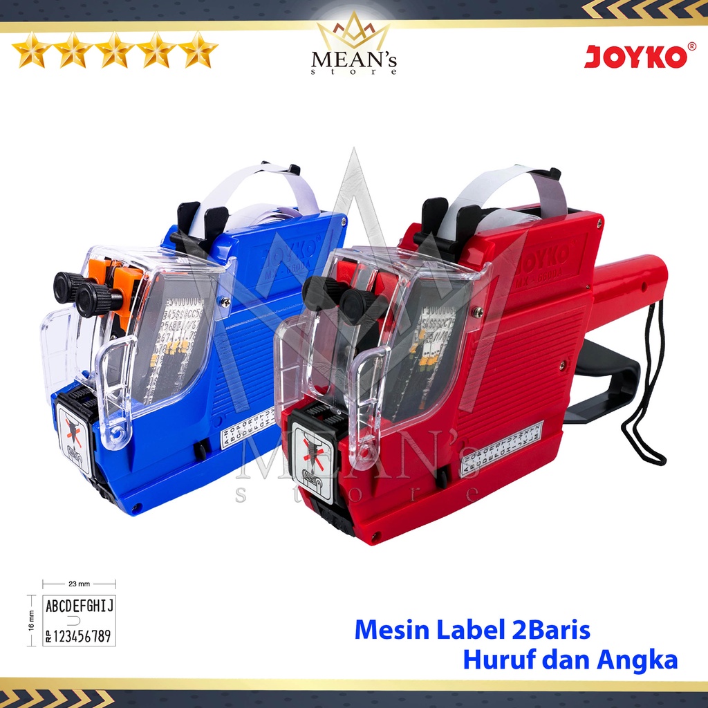 

Alat Label Harga Joyko MX-6600A / Mesin Label Harga 2 Baris (Harga dan Nama atau Merk)