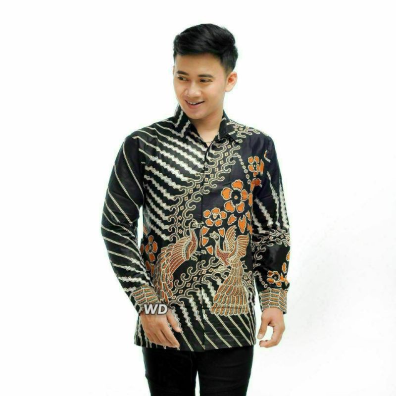 Kemeja Batik Kerja Pria Lengan Panjang Baju Model Batik