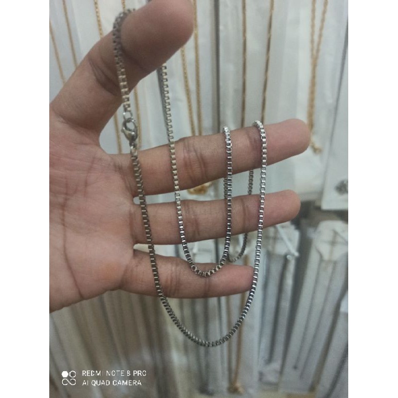 KALUNG TITANIUM MILANO ITALI BIASA WARNA SILVER 2.0