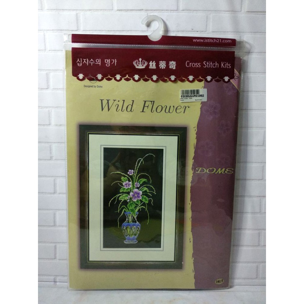 Paket DIY Craft Sulam Kristik DOME 31002 Wild Flower Vas Bunga Liar