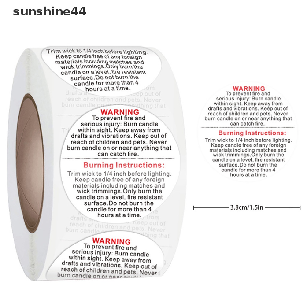 Sunshine 500pcs / roll Stiker Label Peringatan Anti Air Untuk Toples