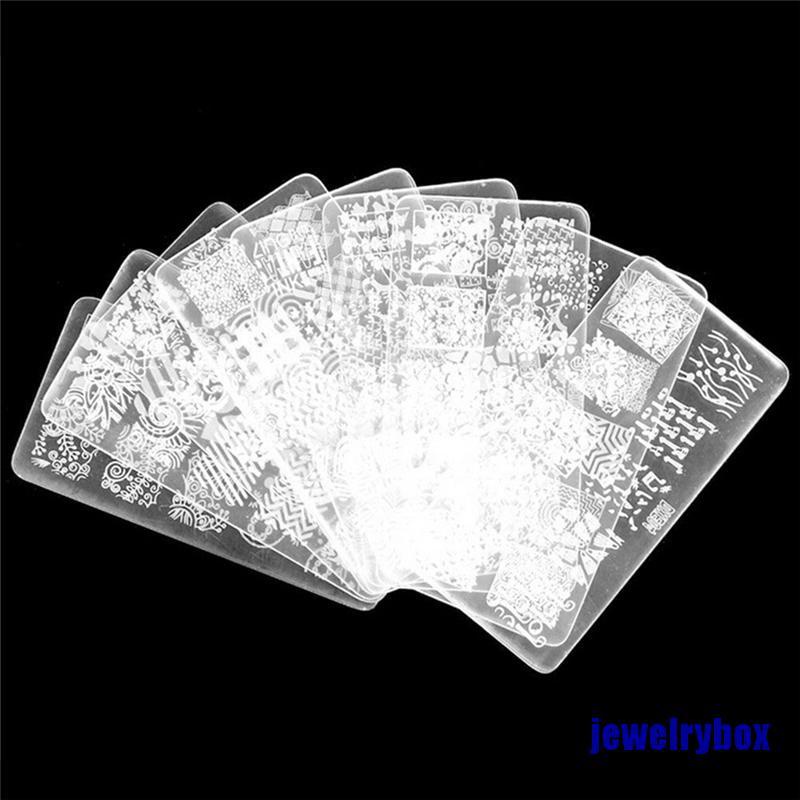 (Jewelrybox) Stempel / Cap Kuku + Scraper Untuk Nail Art / Manicure