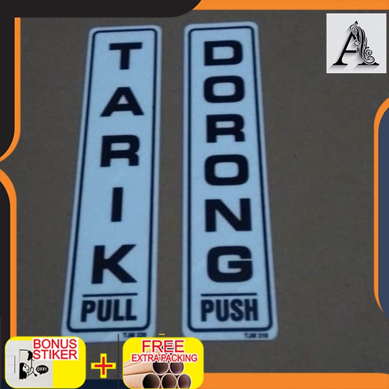 

Terlaris Plat akrilik sign label acrylic stiker petunjuk tarik dorong