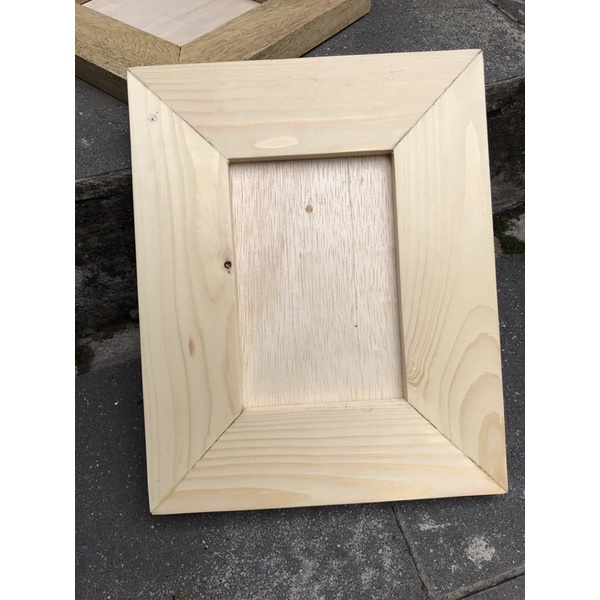 pigura frame lebar ukuran luar 20x25 cm bahan kayu jati belanda dan kayu mangga