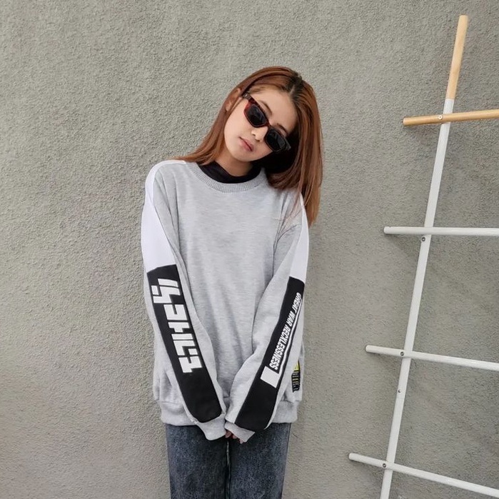 Sweatshirt Oversize Wanita Sk Oblong Bahan Pleece Terbaru