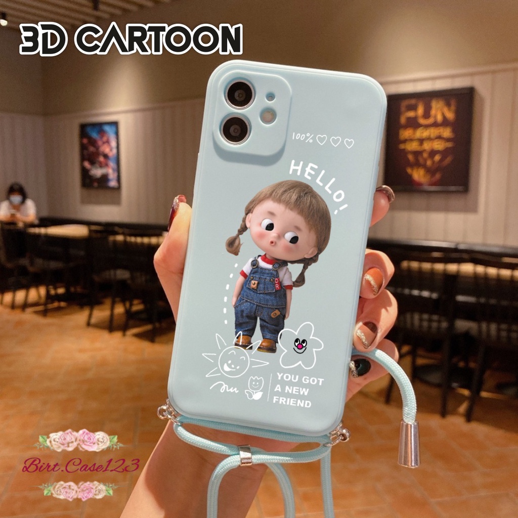 SOFTCASE SILIKON SLINGCASE TALI LANYARD STRAP PHONE MACARON PELINDUNG KAMERA 3D CARTOON  OPPO VIVO SAMSUNG XIAOMI REDMI REALME IPHONE ALL TYPE BC6325