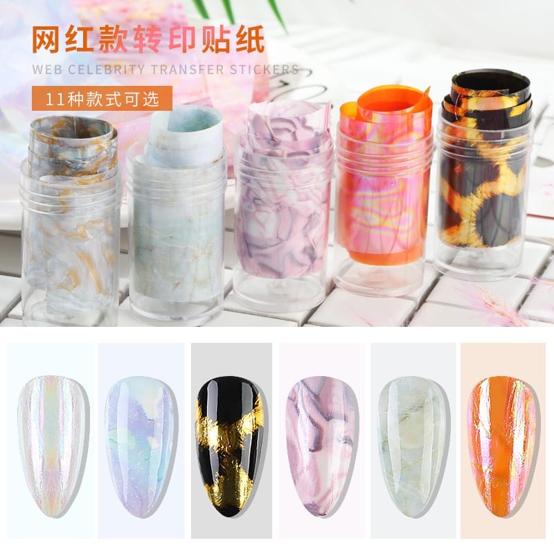 Pretty Aurora Broken Glass Foils Nail Foil Decoration / Transfer Foil Aurora Sticker Nail Art / Glass Foil