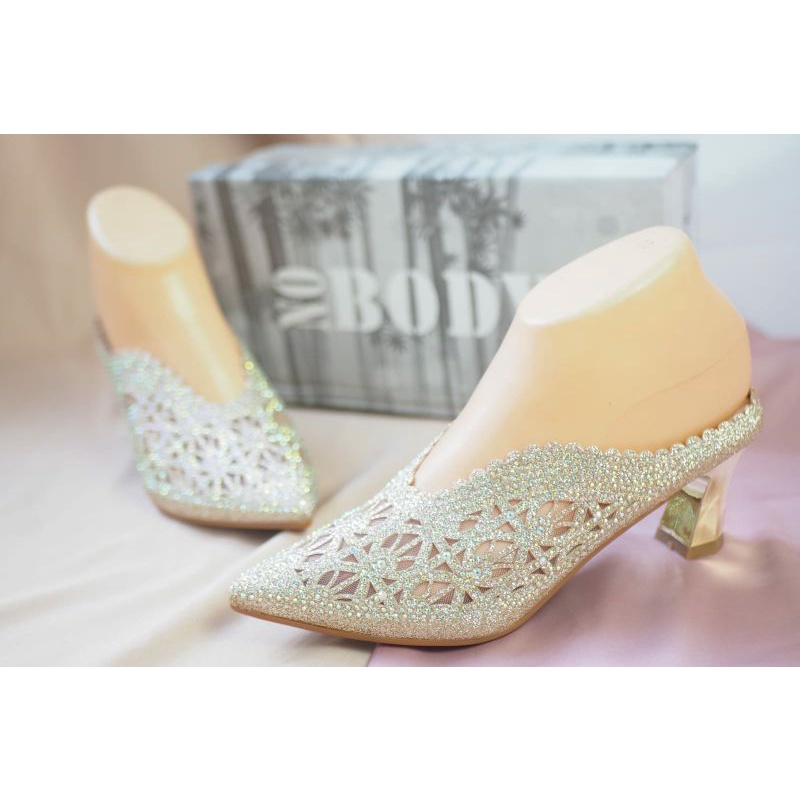 Sandal sepatu pesta wanita Nobody 5198-6B Sandal hells Pesta