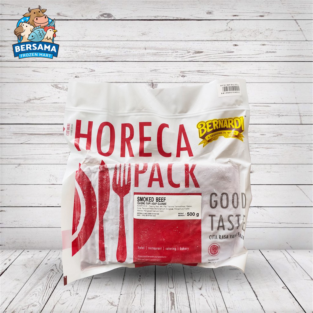 

BERNARDI HORECA PACK SMOKED BEEF BLOK 500GR (DAGING SAPI)