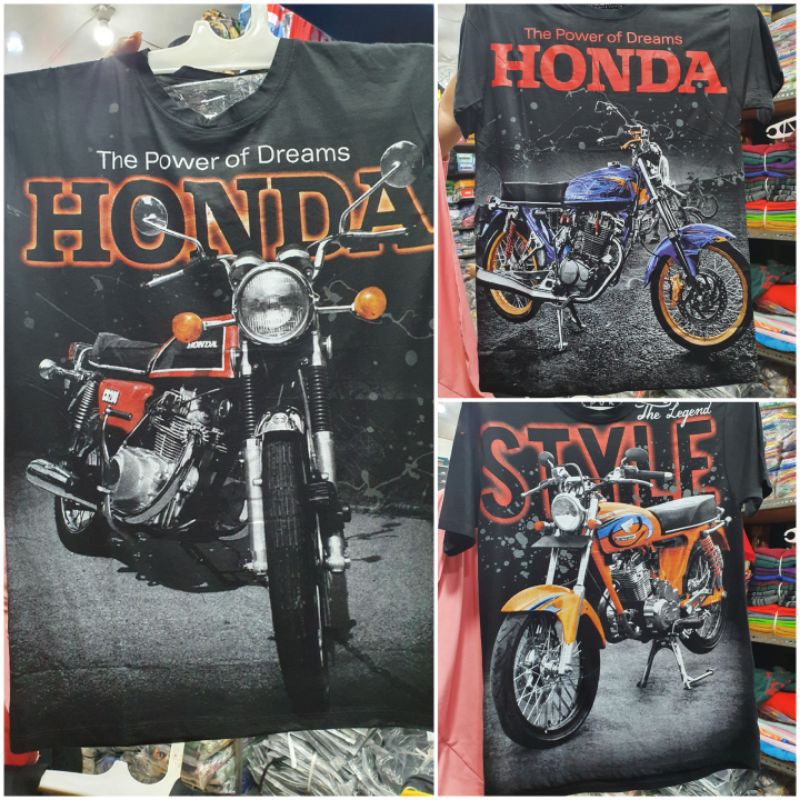 KAOS MOTOR HONDA CB HITAM COMBED