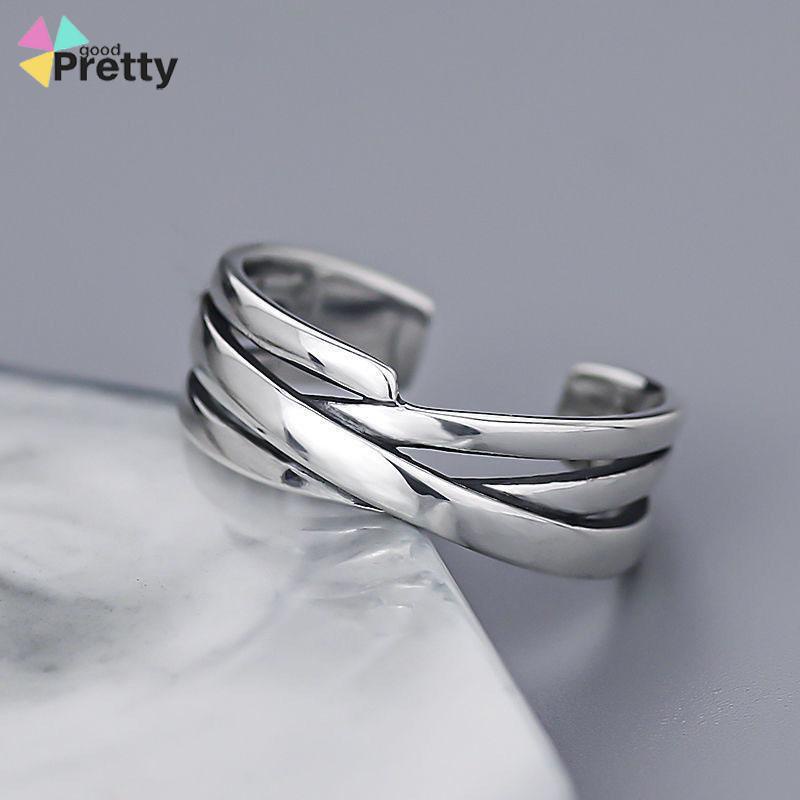 3pcs Cincin Jari Telunjuk Model Terbuka Dapat Disesuaikan Tidak Pudar Untuk Unisex - PD