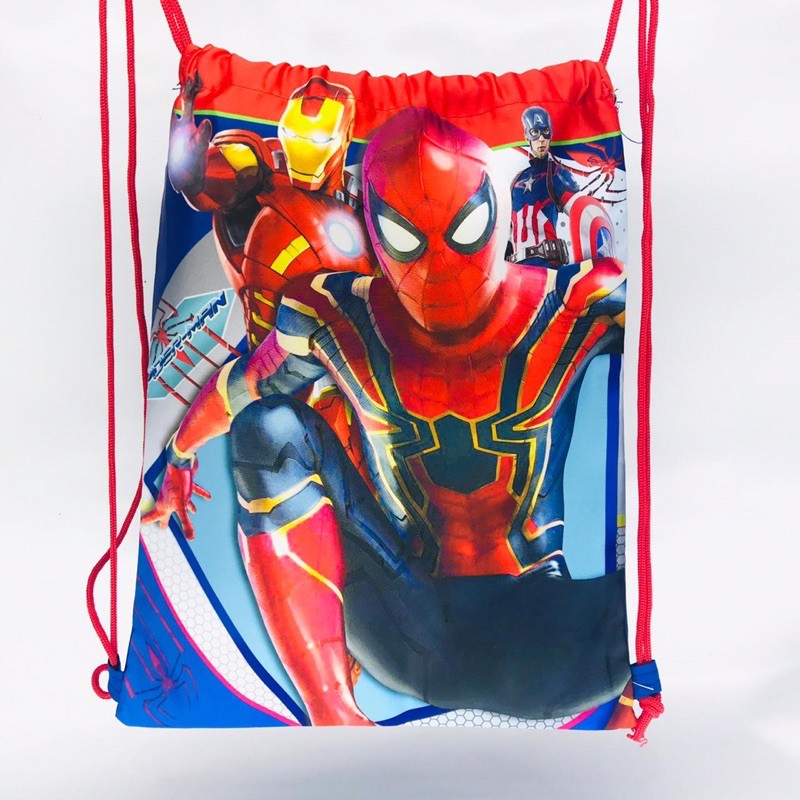 Tas ransel anak sekolah serut / sling bag / string bag / string tk - sd - smp spiderman