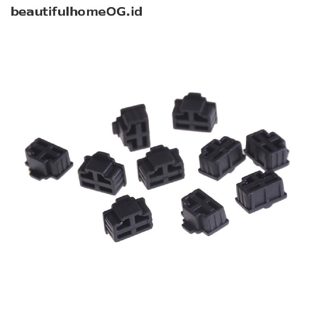 10pcs / Set Plug Pelindung Port Ethernet RJ45 Anti Debu Warna Hitam