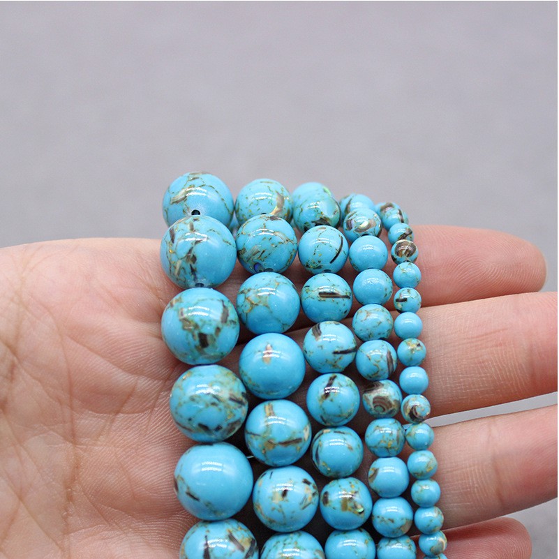 Milky Agate Shell Turquoise Bead