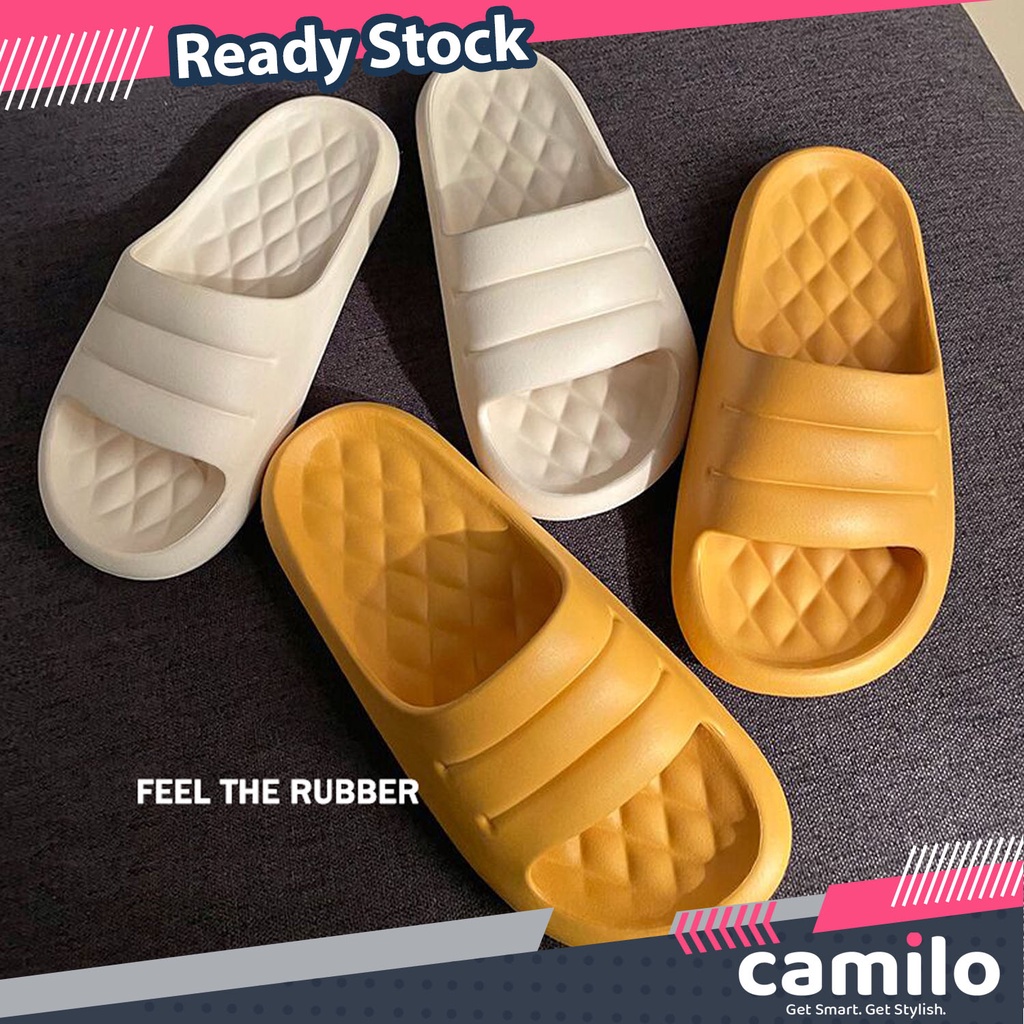 ☀CAMILO☀ Sandal Rumah Berkualitas Sandal Kamar Mandi Berbahan Empuk Sandal Karet Wanita Pria Couple SD07