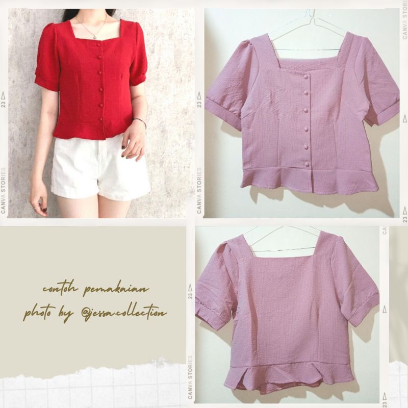 Crop Korean Top (Square neck)