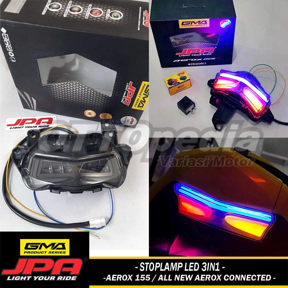 JPA Lampu Stop Sein LED Yamaha Aerox 155 Old / All New Aerox Connected 2020-2022 Stoplamp Rem Belaka